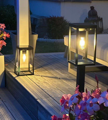 Outdoor Solar Bollard Light – Warm Glow Fairy Effect