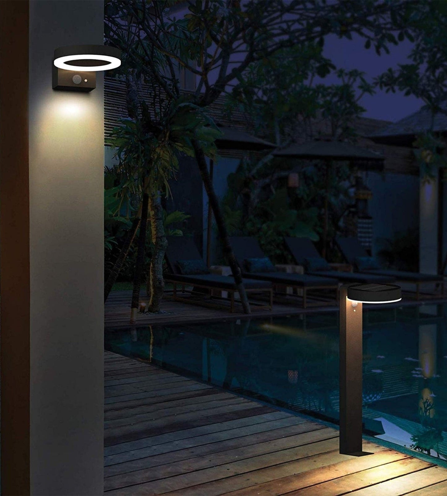 Solar LED Bollard Light – Motion Sensor – 3 Lighting Modes (100–1000 Lumens)