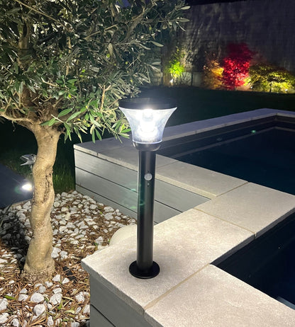 Solar LED Bollard Light – Motion Sensor – 3 Lighting Modes (75–600 Lumens)