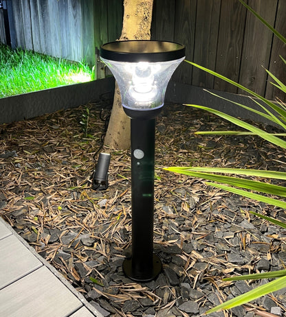 Solar LED Bollard Light – Motion Sensor – 3 Lighting Modes (75–600 Lumens)