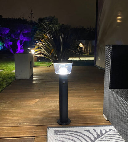 Solar LED Bollard Light – Motion Sensor – 3 Lighting Modes (100–1000 Lumens)
