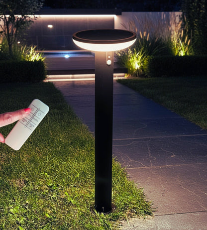 Solar LED Bollard Light – Remote Control – Adjustable Lighting Modes