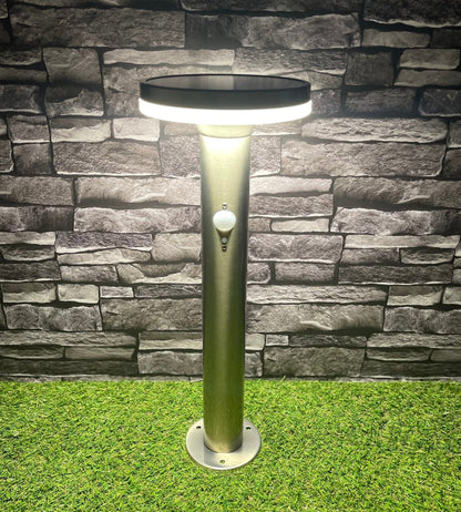 Solar LED Bollard Light – Motion Sensor – 3 Lighting Modes (75–600 Lumens)