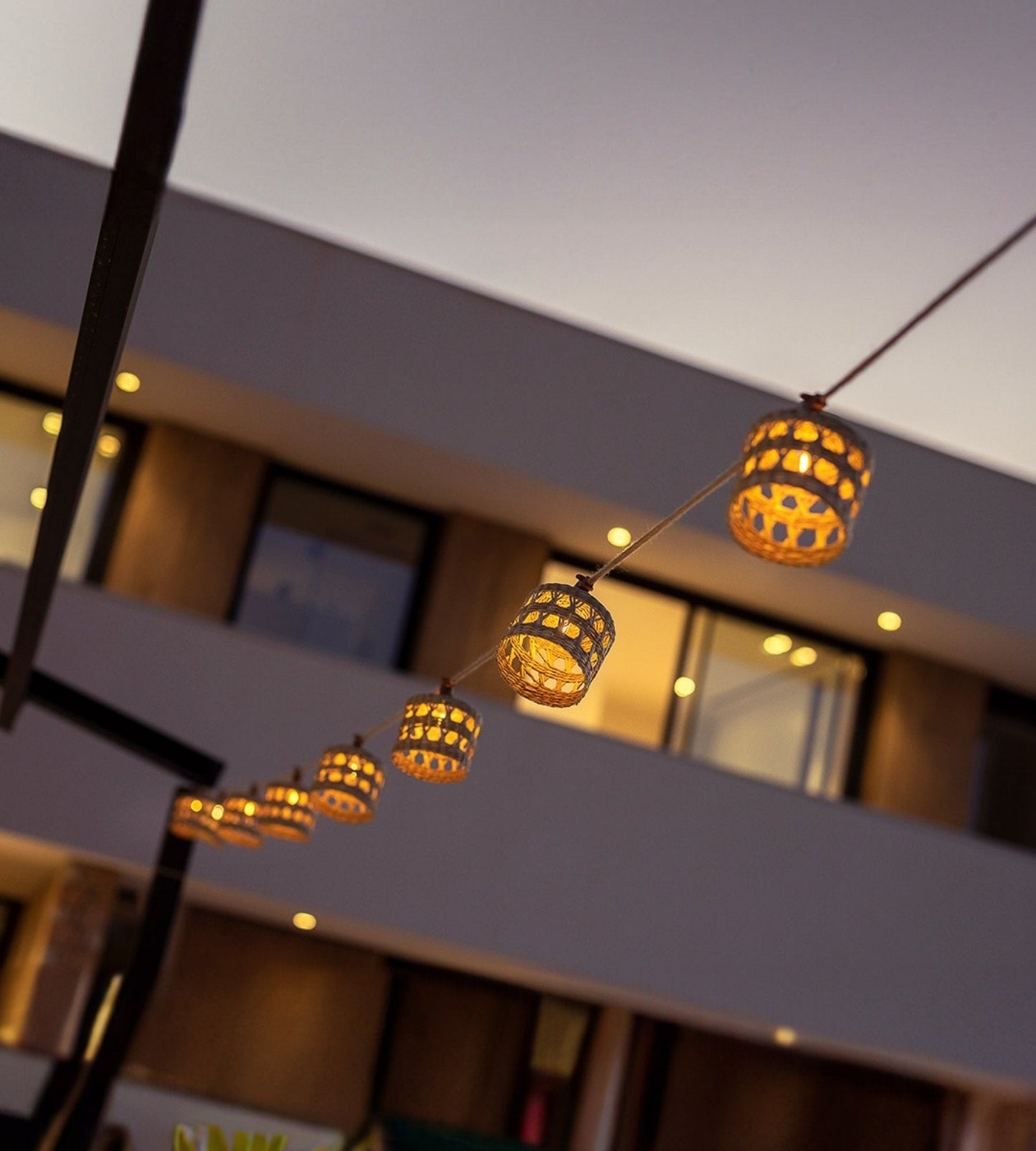 Solar String Lights – Wooden Nature Design with 10 Outdoor Decorative Lamps