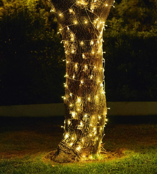 Solar String Lights – 100 Warm LEDs on 10m Outdoor Waterproof Line