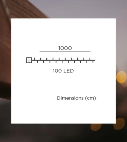 Solar String Lights – 100 Warm LEDs on 10m Outdoor Waterproof Line
