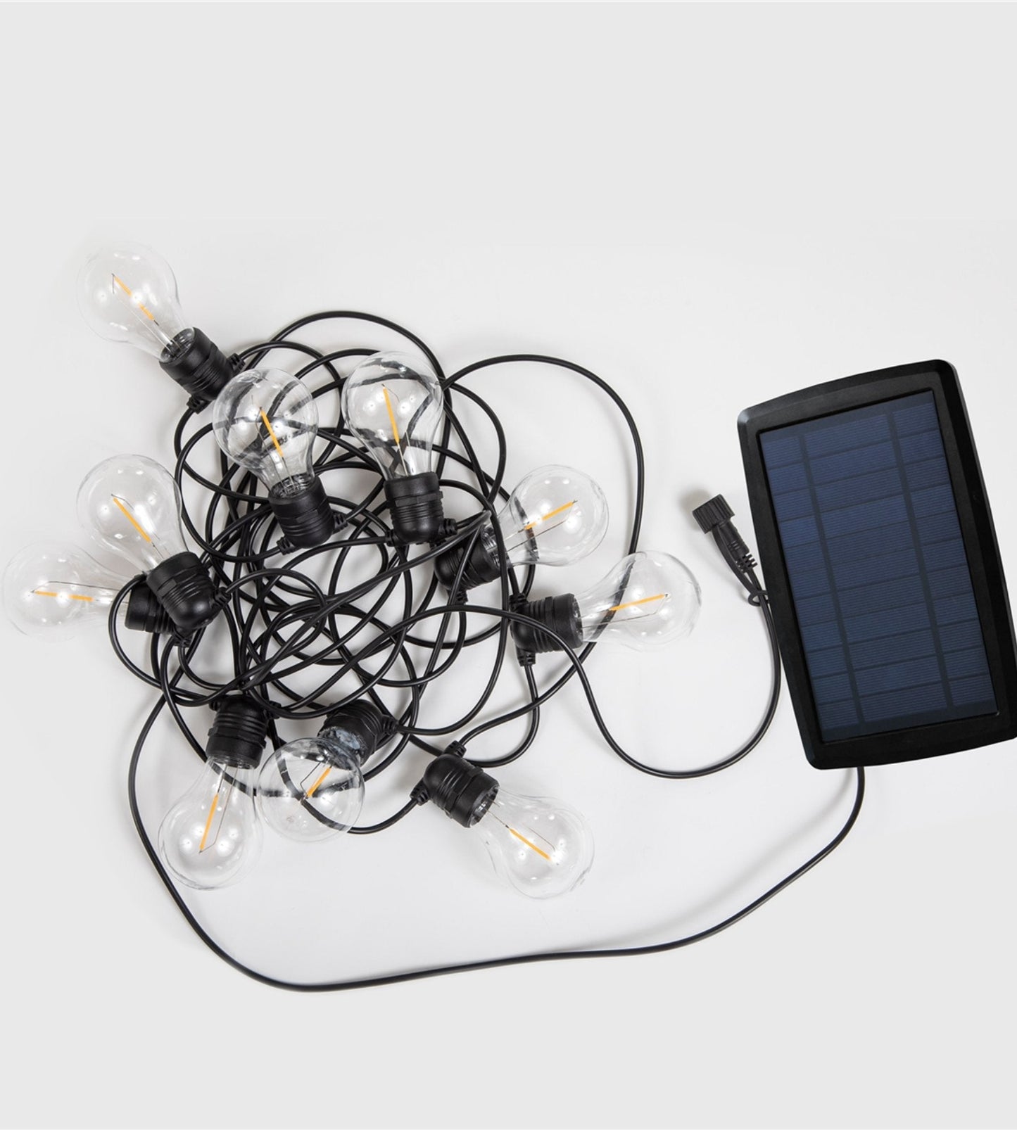 Solar String Lights – 10 Warm White Bulbs for Outdoor Decorative Lighting