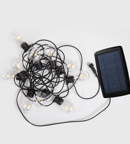 Solar String Lights – 10 Warm White Bulbs for Outdoor Decorative Lighting