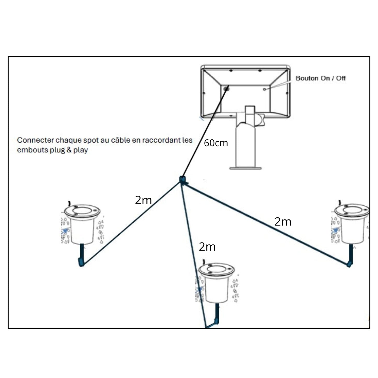 Solar Recessed LED Spotlights (3-Pack) – Stainless Steel – 100 Lumens Each