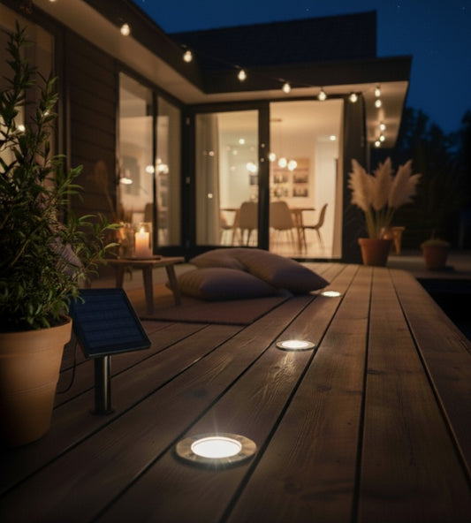 Solar Recessed LED Spotlights (3-Pack) – Stainless Steel – 100 Lumens Each