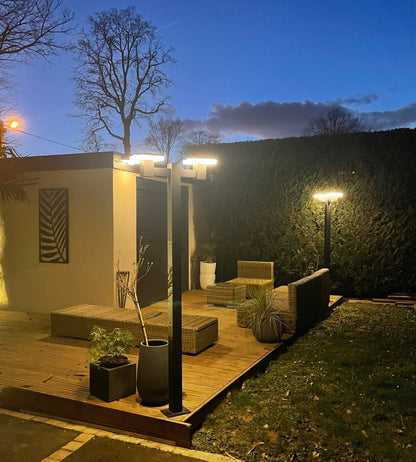 Solar LED Floor Lamp – Adjustable Height (1.2–2m) – 200–2000 Lumens – Remote Control