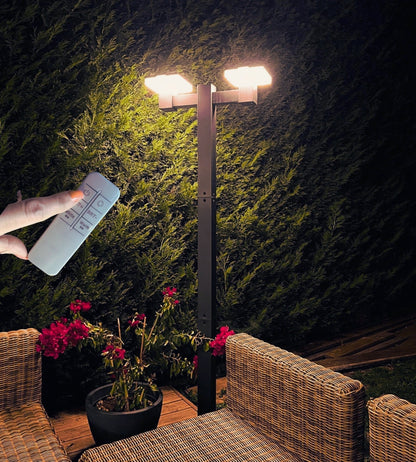 Solar LED Floor Lamp – Adjustable Height (1.2–2m) – 200–2000 Lumens – Remote Control