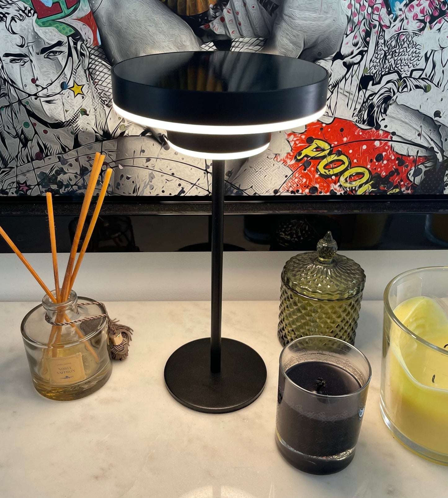 Solar LED Table Lamp – Portable Warm Light for Indoor/Outdoor Use