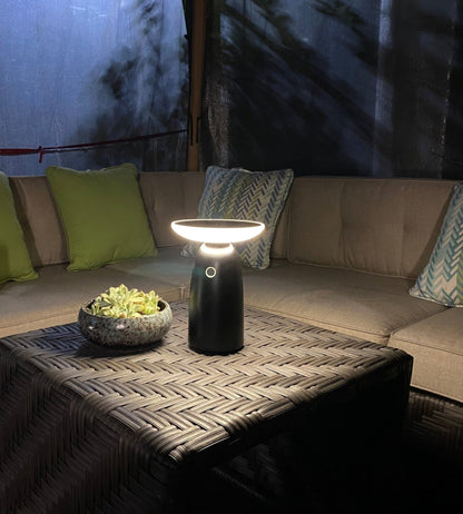 Solar LED Table Lamp – Black – 2 Modes (100–1000 Lumens) – USB-C Charging