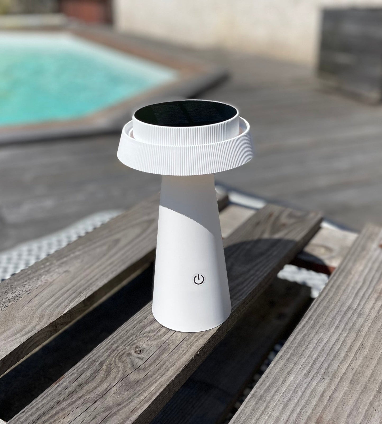 Solar LED Table Lamp – Warm Ambient Light for Indoor/Outdoor Use