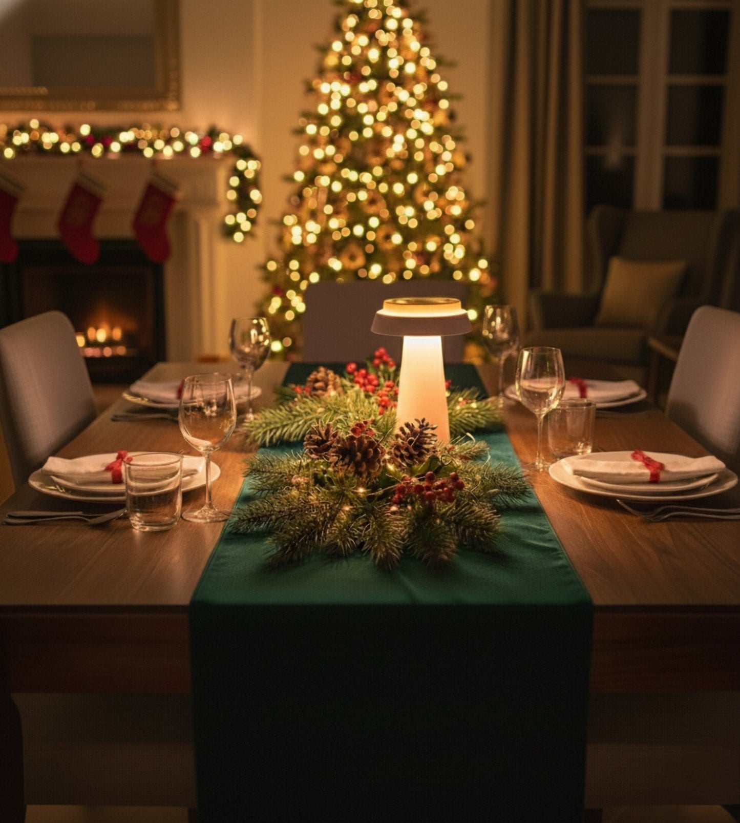 Solar LED Table Lamp – Warm Ambient Light for Indoor/Outdoor Use