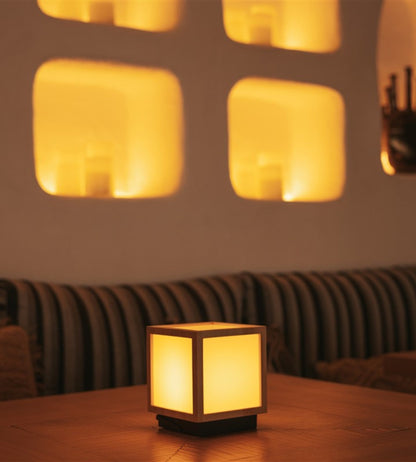 Portable Solar Cube Lantern – USB Rechargeable Warm Light for Indoor & Outdoor Use