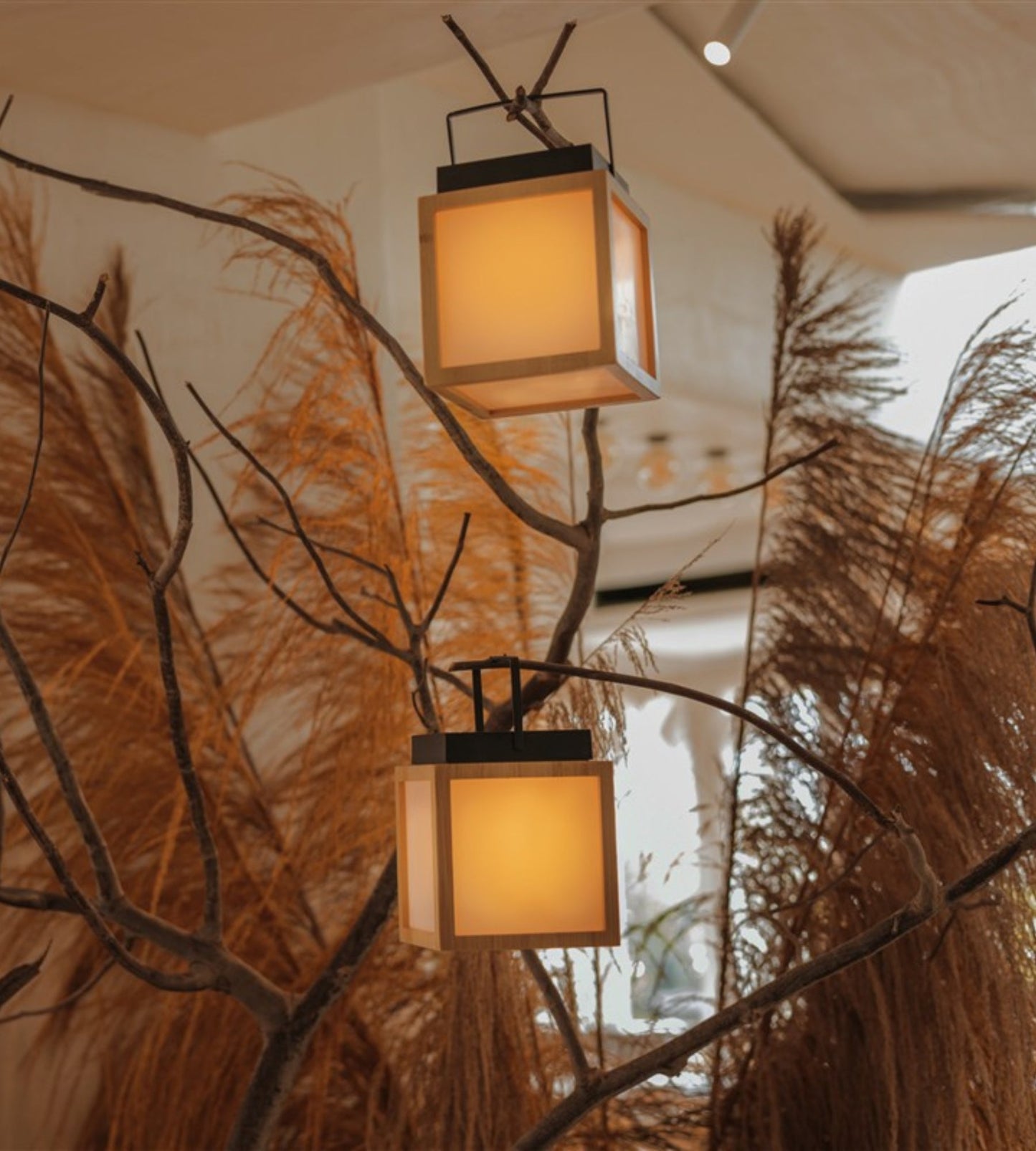 Portable Solar Cube Lantern – USB Rechargeable Warm Light for Indoor & Outdoor Use