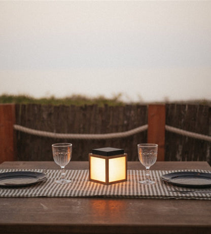 Portable Solar Cube Lantern – USB Rechargeable Warm Light for Indoor & Outdoor Use